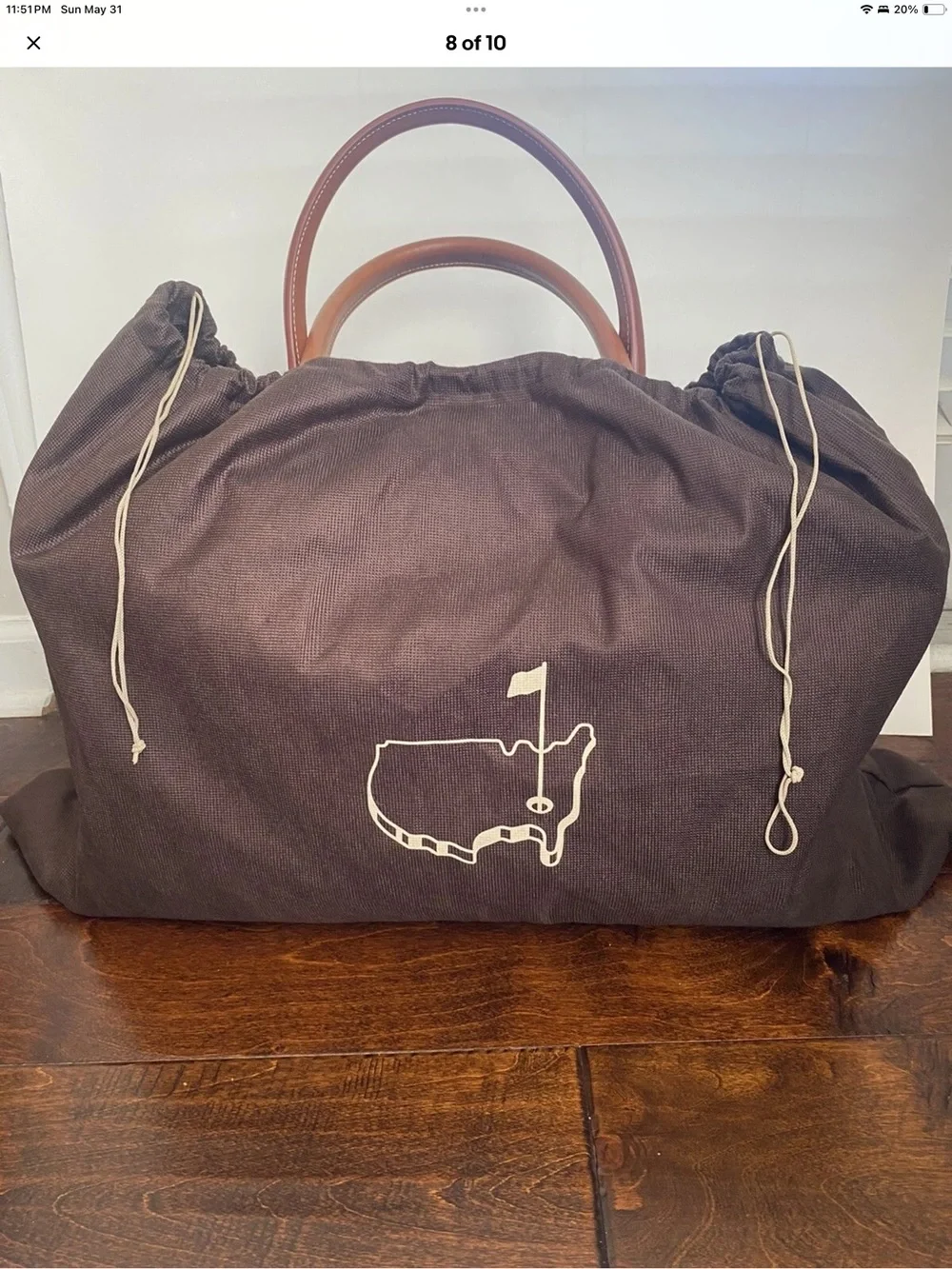 Masters Leather Duffel Bag in Rich Tan with Luggage Tag